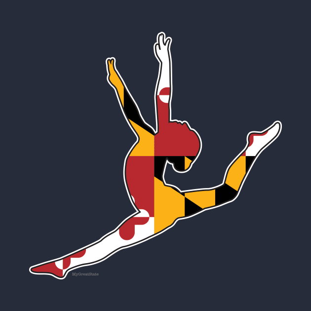 Maryland Flag Gymnastics Logo for Maryland Gymnasts by ybtee