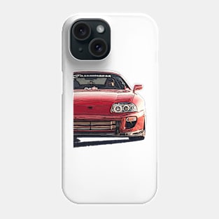 Explosive Fury: Red Supra Front Fiery Half Body Posterize Car Design Phone Case