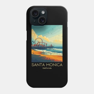 A Vintage Travel Illustration of Santa Monica - California - US Phone Case