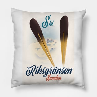 Riksgränsen, Sweden Ski poster. Pillow