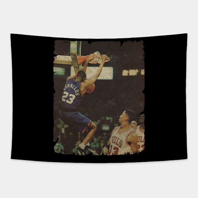 Cedric Ceballos vs Chicago Bulls Tapestry by MJ23STORE