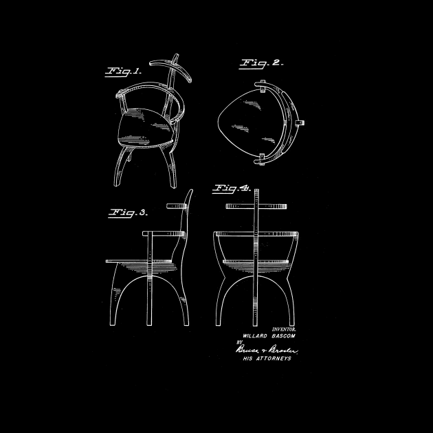 Chair Vintage Patent Drawing by TheYoungDesigns