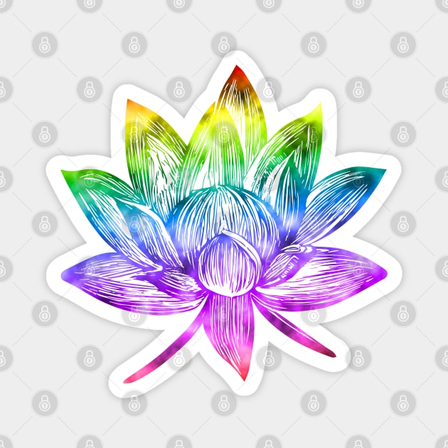 Rainbow Lotus Flower Magnet by Keltaria