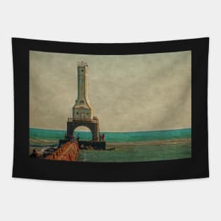 Fishing Under the Lighthouse Tapestry