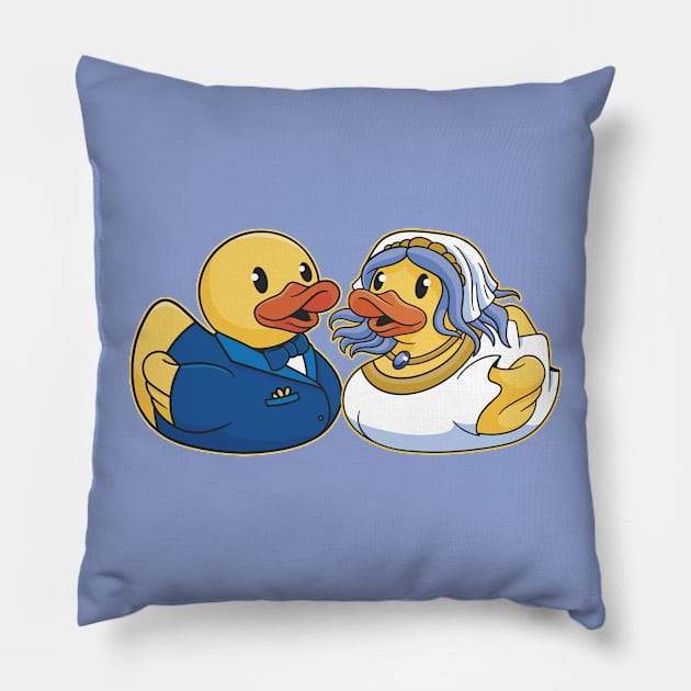 Cute Bride and Groom Wedding Rubber Ducky // Squeaky Duck Wedding Pillow by Now Boarding