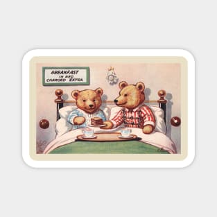 Cute Bear Couple Share Breakfast in Bed Magnet