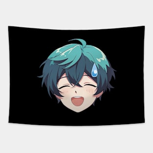 Nervous Anime Face Emoji - Anime Shirt Tapestry