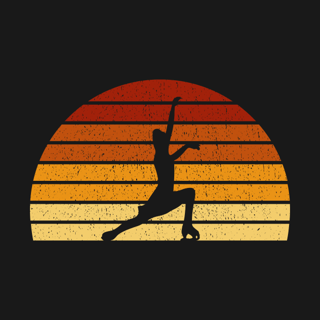 Vintage Sunset Figure Skating Gift For Figure Skaters by OceanRadar