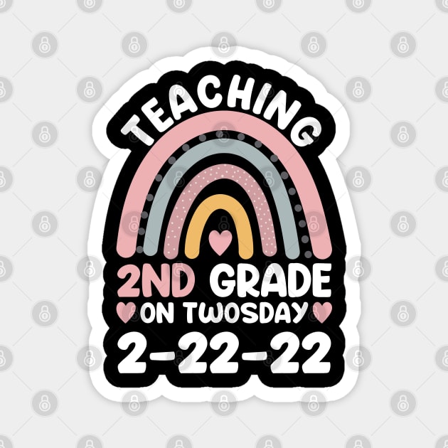 Teaching 2nd Grade on Twosday 2-22-22 Funny Math Teacher Magnet by kevenwal