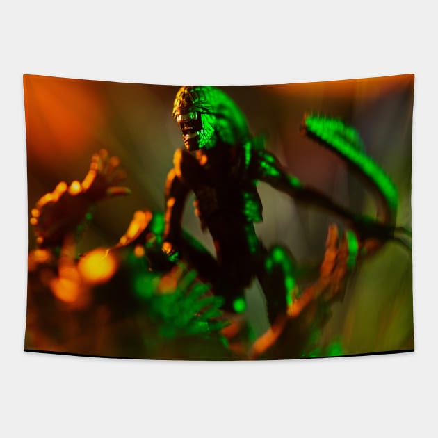 Grid Alien Victory Tapestry by Mikes Monsters