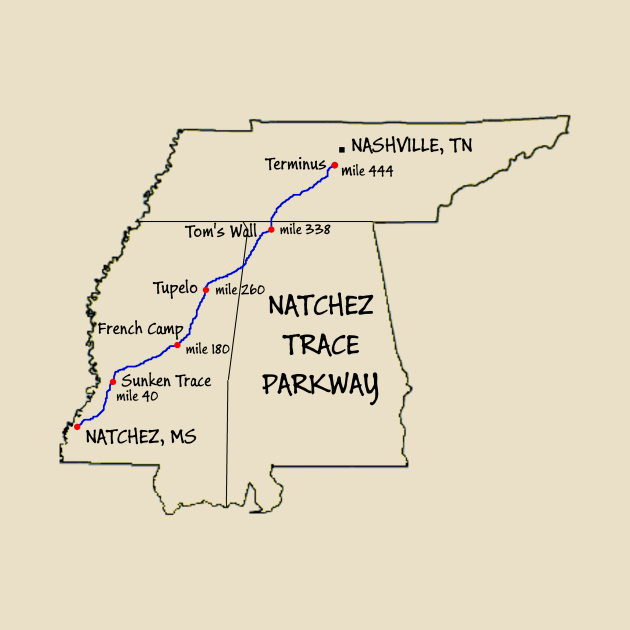 Route Map Design, The Natchez Trace Parkway by numpdog