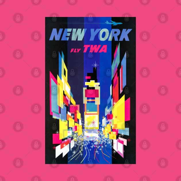 Remastered Fly TWA New York Travel Poster by vintageposterco