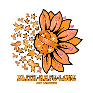 COPD Awareness - Faith love hope sunflower ribbon T-Shirt