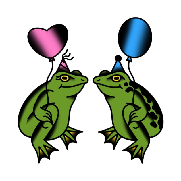 Party Frogs by drawingsbydarcy