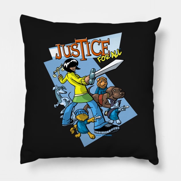 JUSTICE FOR ALL Pillow by AstronautInk