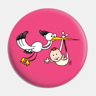 Stork with baby Pin