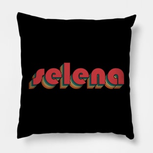 Selena - Retro Rainbow Typography Style 70s Pillow