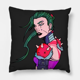 Cyberpunk Chick 3 Pillow