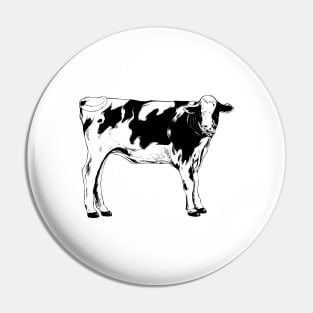 Line drawing - cow Pin