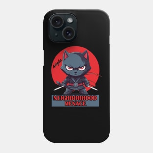 Ninja Cat Neighborhood Menace Synthwave Retro Phone Case