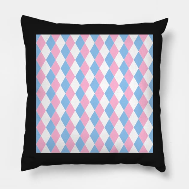 Trans Pride Tiling Diamond Pattern Design for Backpack and Others Pillow by nhitori