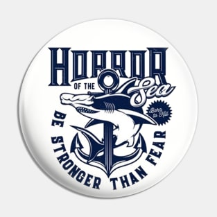 Retro Deep Blue Sea Horror Pin