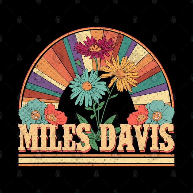 Miles Flowers Name Davis Personalized Gifts Retro Style by Roza Wolfwings