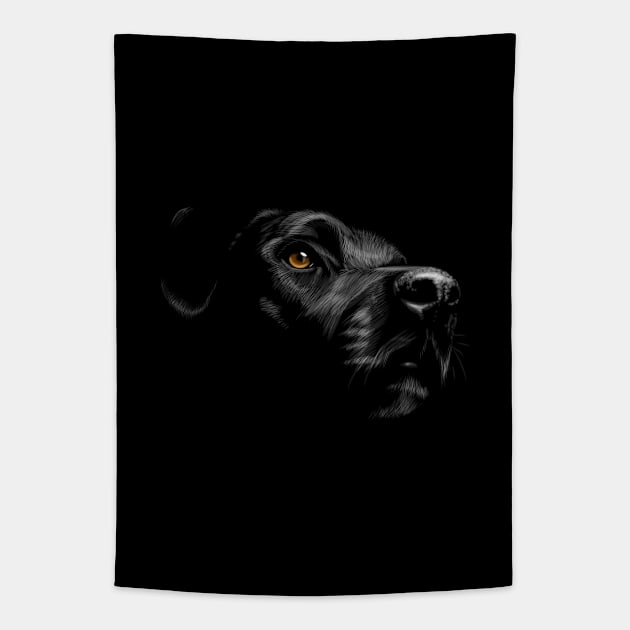 Black Labrador retriever  Vintage dog - Black Lab retriever  DAD and MOM Gift Tapestry by YANISOVE