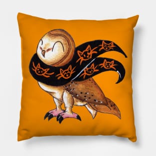 Happy Owl-o-Ween (Barn Owl) Pillow