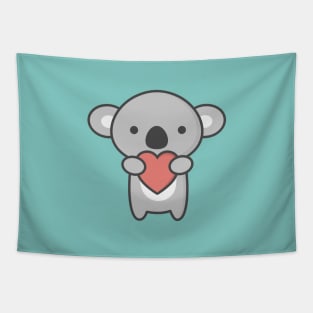 Kawaii Cute Koala With Heart Tapestry