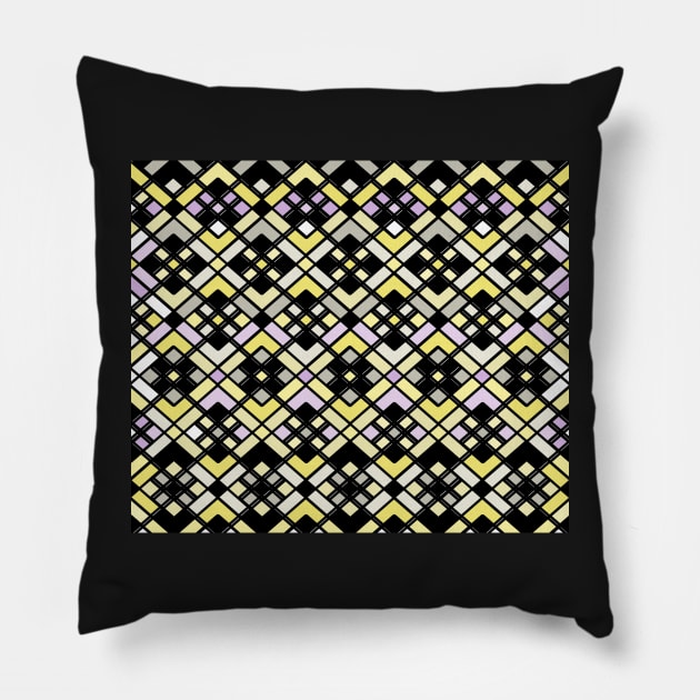 Abstract geometric pattern - gold, gray and black. Pillow by kerens