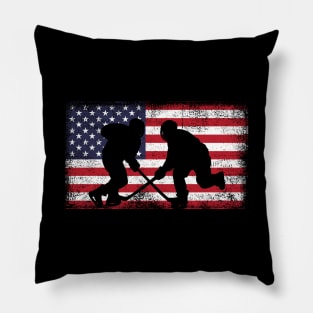 American Flag USA Hockey for Men Women Kids Boys Girls Pillow