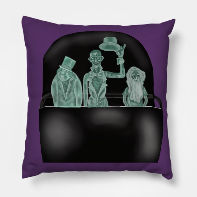 Hitchhiking Ghosts in Doom Buggy Pillow by tesiamarieart