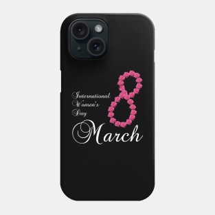 International Women's Day Pink Rose Flower 8 March 2023 Phone Case