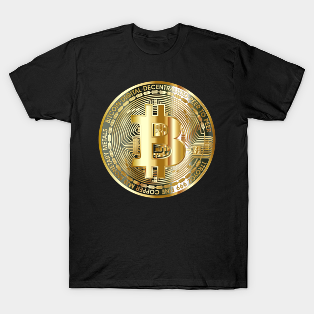 Golden Bitcoin Coin T-Shirt Bitcoin Investor Logo Crypto Fan - Bitcoin ...