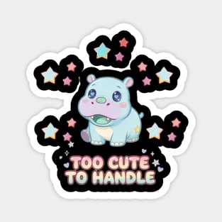 Too Cute to Handle – Adorable Kawaii Hippo Magnet