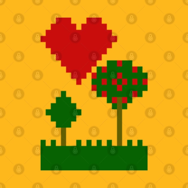 Hearts and Trees Nature Pixels by TeachUrb