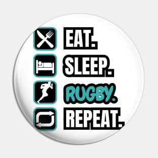 Eat Sleep Rugby Repeat Pin