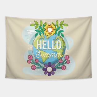 Summer shirt that simply says Hello, pass a smile on Tapestry