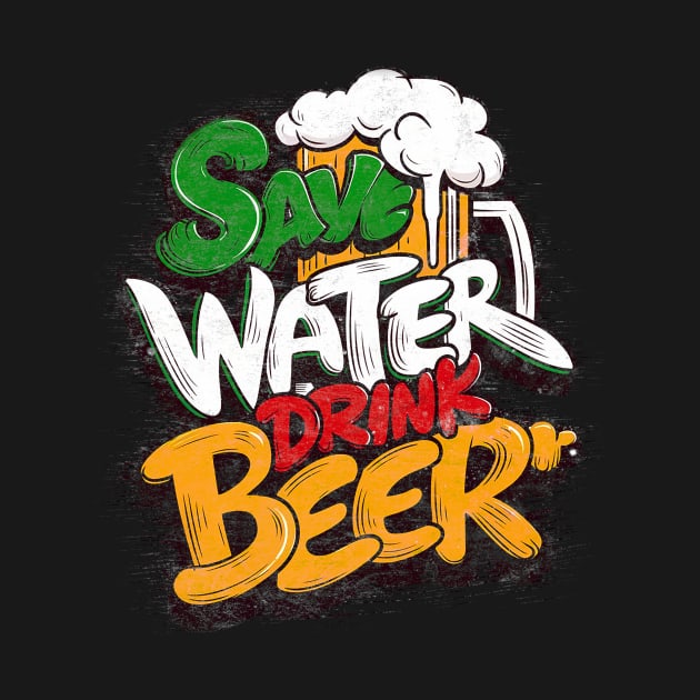 Save the Water Drink beer by HarlinDesign