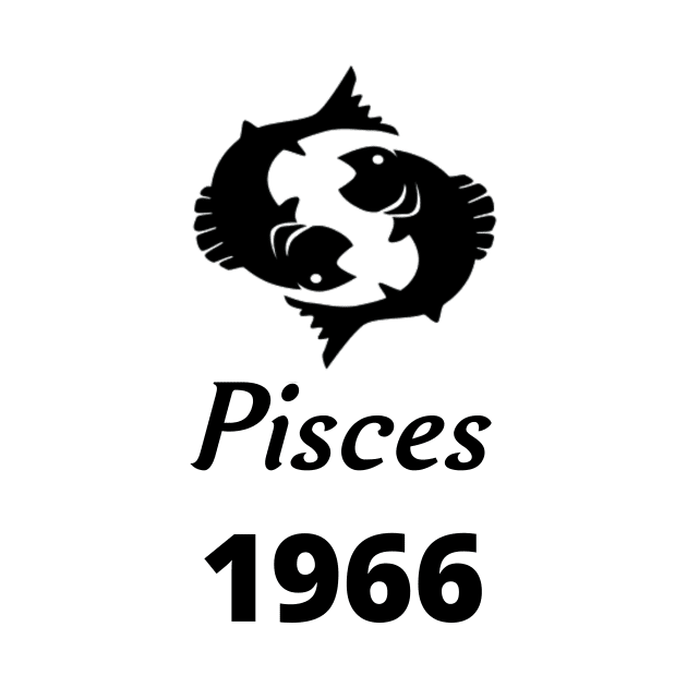 Black Zodiac Birthday Pisces 1966 by Down Home Tees