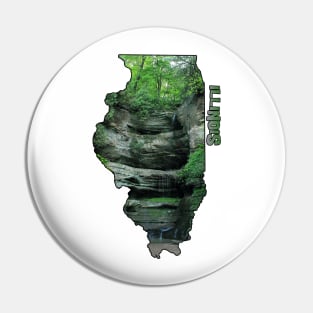 Illinois State Outline (Starved Rock State Park) Pin