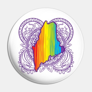 Maine Mandala Pride Pin