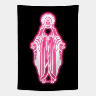 Pink Neon Virgin Mary Tapestry