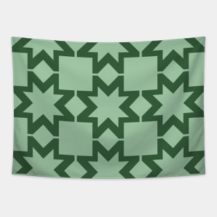 Morning Star Hunter Green Reverse Patchwork Print Tapestry