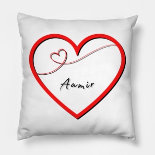 AAMIR Name Shirt in Heart Pillow