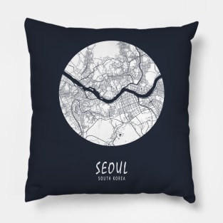 Seoul, South Korea City Map - Full Moon Pillow