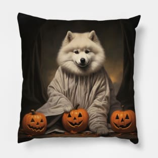 American eskimo dog Halloween Pillow