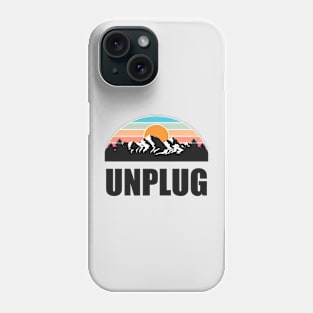 UNPLUG Colorful Mountain Sunset Scratched Rough Design With Snow on the mountain peaks Phone Case