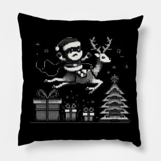 Christmas Santa and reindeer 32 Pillow